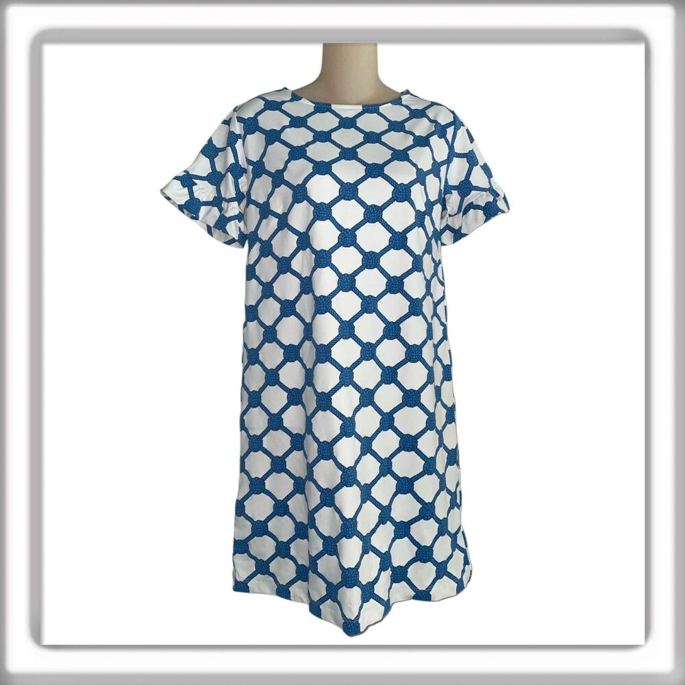 NWT Sailor Sailor Nautical Rope Knot Mini Dress Shirt Sleeve Blue Size XS